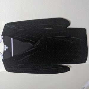 Nine West Black Velvet Wrap Dress Size L